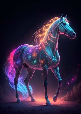 Neon Galaxy Horse