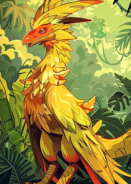 Golden Bird in Jungle