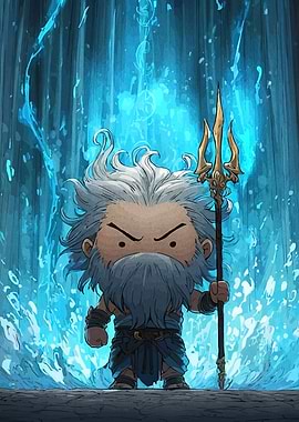 Cartoon Poseidon Trident