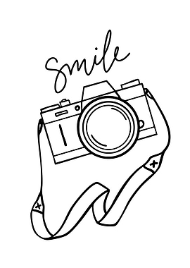 Smile Camera Line Art