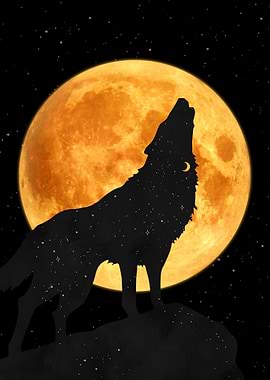 Wolf Howling at the Moon