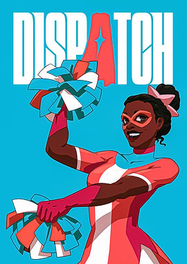 Dispatch Cheerleader Superhero Cartoon Illustration