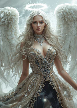 Angel with Halo and Wings