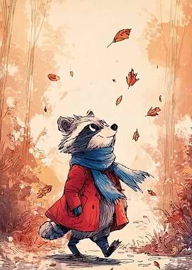 Raccoon in Autumn