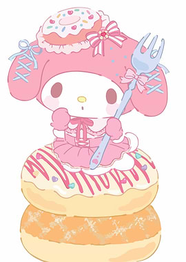 My Melody with Donuts Illustration