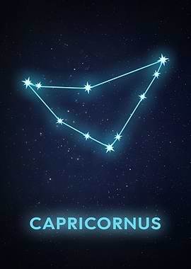 Capricornus Constellation on Starry Night Sky