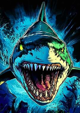 Menacing Shark Open Jaws