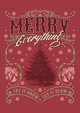 Merry Everything Christmas Tree Holiday Card