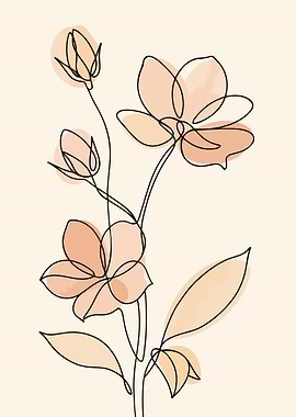 Minimalist Floral Line Art