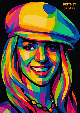 Britney Spears Colorful Pop Art Portrait