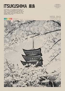 Itsukushima Pagoda with Cherry Blossoms