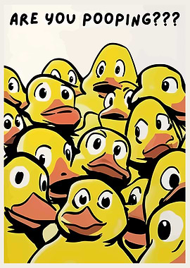 Are You Pooping? Duck Cartoon