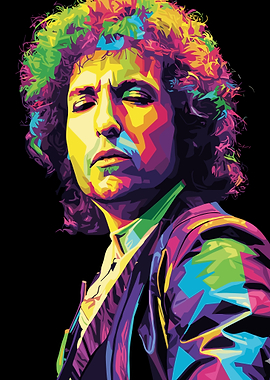 Bob Dylan Colorful Portrait