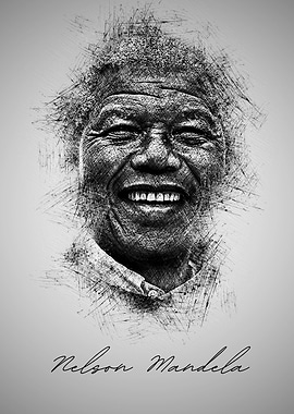 Nelson Mandela Portrait Sketch