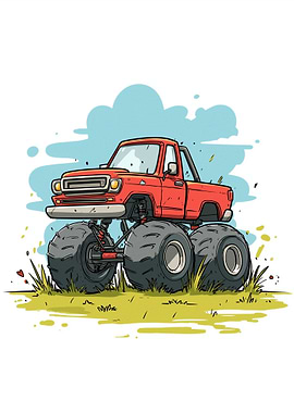 Cartoon Monster Truck Illustration