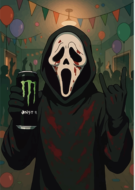 Ghostface Party with Monster Energy Drink
