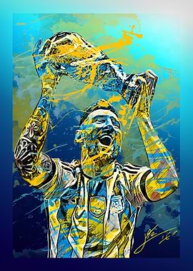 Lionel Messi World Cup Celebration Art