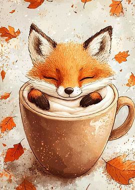 Fox in a Cup of Coffee
