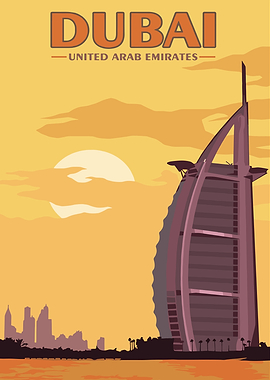 Dubai, United Arab Emirates Travel Poster