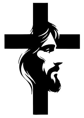 Jesus Christ Silhouette with Cross