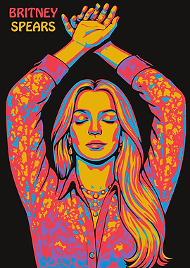 Britney Spears Colorful Portrait