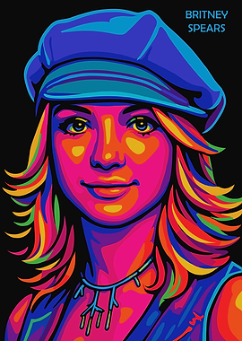 Britney Spears Colorful Portrait