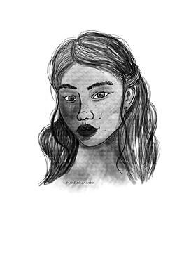 Monochrome Portrait of a Young Woman