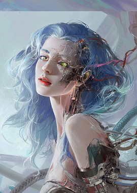 Cyborg Woman Portrait