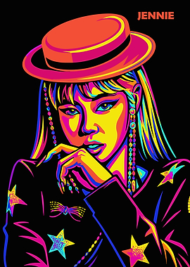 Jennie Portrait in Pop Art Style
