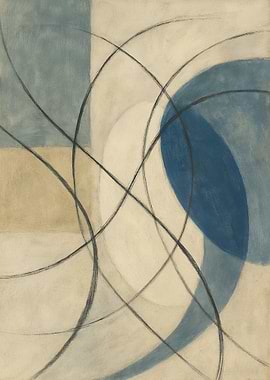 Abstract Circles and Squares Painting