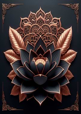 Elegant Lotus Flower with Mandala Design