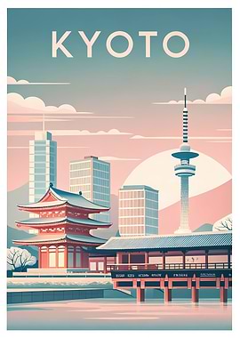 Kyoto Cityscape Illustration