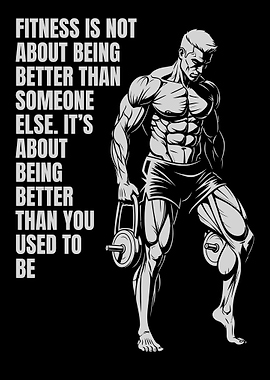 Fitness Motivation Graphic with Bodybuilder