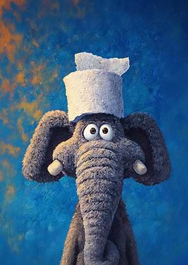 Elephant with Hat Painting