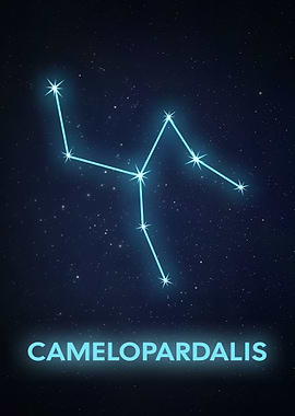 Camelopardalis Constellation on Starry Background