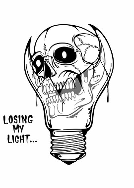 Skull Lightbulb Losing My Light