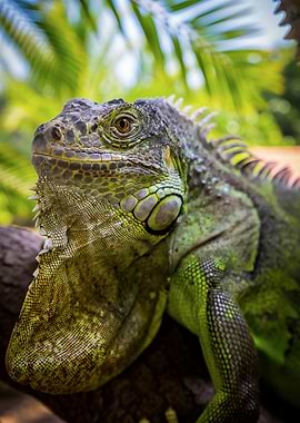 Green Iguana Portrait
