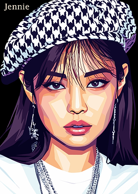 Jennie Portrait with Houndstooth Beret