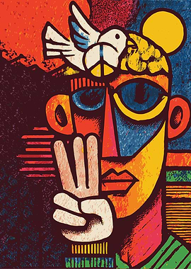Abstract Peace Portrait