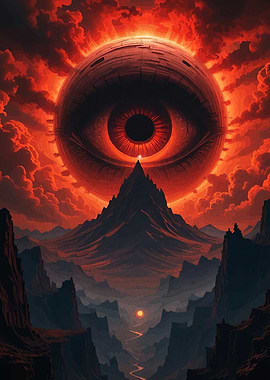 Fiery Eye Mountain Landscape