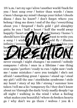 One Direction Song Typography