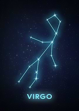 Virgo Constellation on Starry Night Sky
