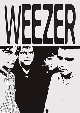 Weezer Band Black and White Poster