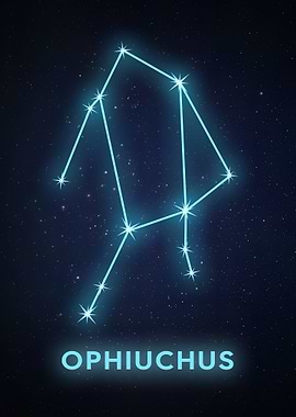 Ophiuchus Constellation on Starry Background