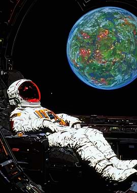 Astronaut Relaxing in Space