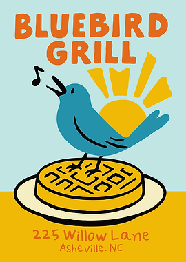 Bluebird Grill American Diner Poster