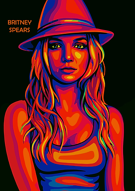 Britney Spears Colorful Portrait