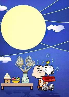 Snoopy, Charlie Brown, and Moon