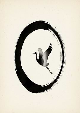 Crane in Enso Circle