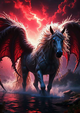 Winged Horse Red Storm